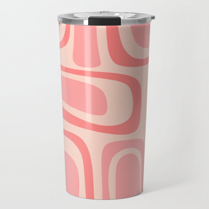 Palm Springs Midcentury Modern Abstract Pattern in Pink Travel Mug Gallery Image 1