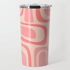 Palm Springs Midcentury Modern Abstract Pattern in Pink Travel Mug Gallery Image 1