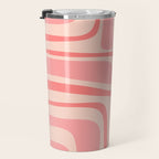 Palm Springs Midcentury Modern Abstract Pattern in Pink Travel Mug Gallery Image 3