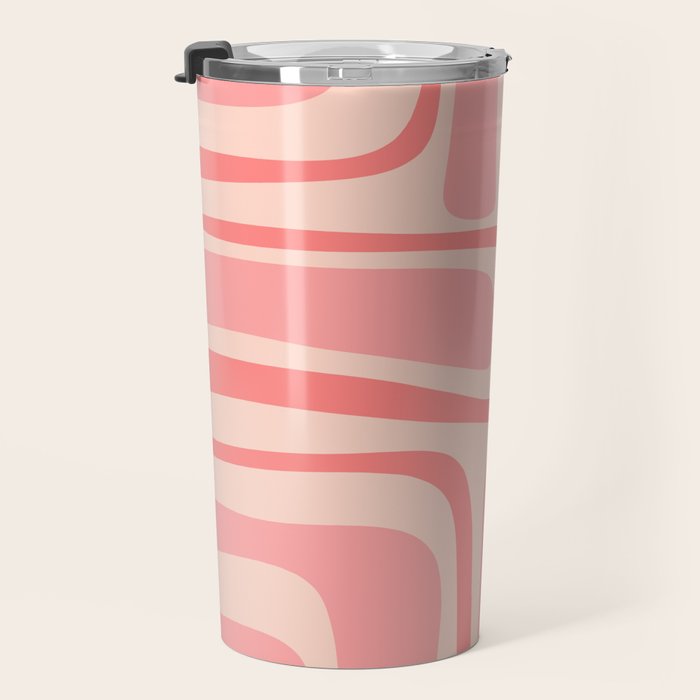 Palm Springs Midcentury Modern Abstract Pattern in Pink Travel Mug Gallery Image 3