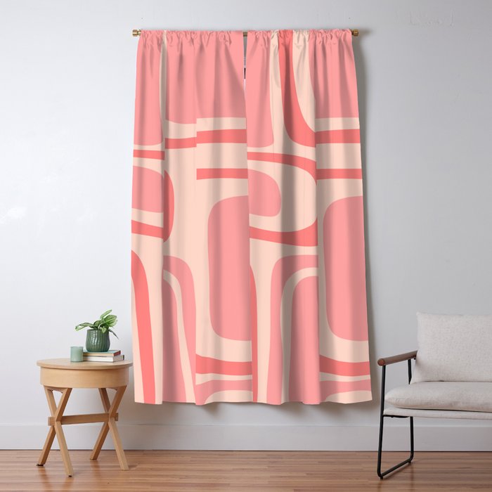 Palm Springs Midcentury Modern Abstract Pattern in Pink Window Curtain Gallery Image 5