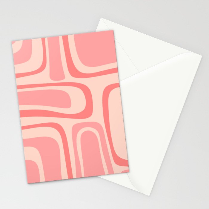 Palm Springs Midcentury Modern Abstract Pattern in Pink Stationery Card Gallery Image 2