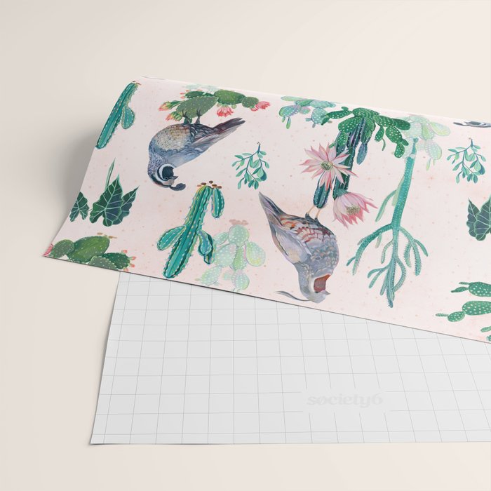 Cactus Quail  Wrapping Paper Gallery Image 2