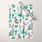 Cactus Quail  Wrapping Paper Gallery Image 1