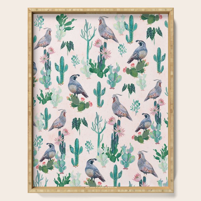 Cactus Quail  Serving Tray Gallery Image 1