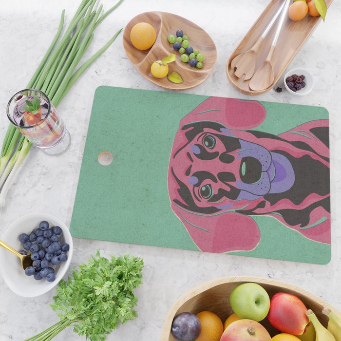 Abstract Dachshund in Pink and Purple Cutting Board Gallery Image 2