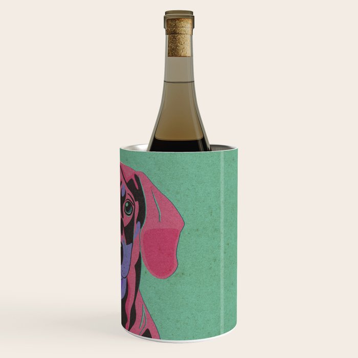 Abstract Dachshund in Pink and Purple Wine Chiller Gallery Image 3