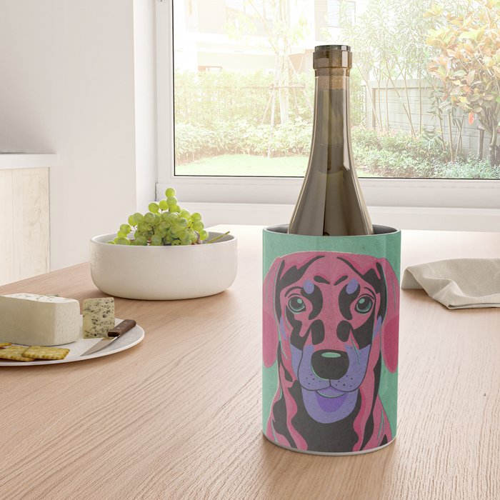 Abstract Dachshund in Pink and Purple Wine Chiller Gallery Image 4