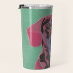 Abstract Dachshund in Pink and Purple Travel Mug Gallery Image 3