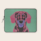 Abstract Dachshund in Pink and Purple Laptop Sleeve Gallery Image 1