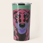 Abstract Dachshund in Pink and Purple Travel Mug Gallery Image 1