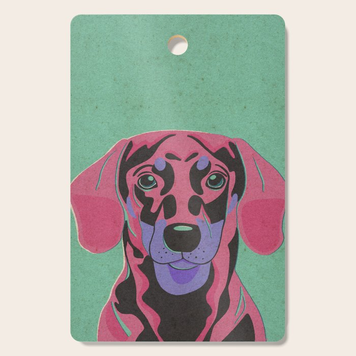 Abstract Dachshund in Pink and Purple Cutting Board Gallery Image 1