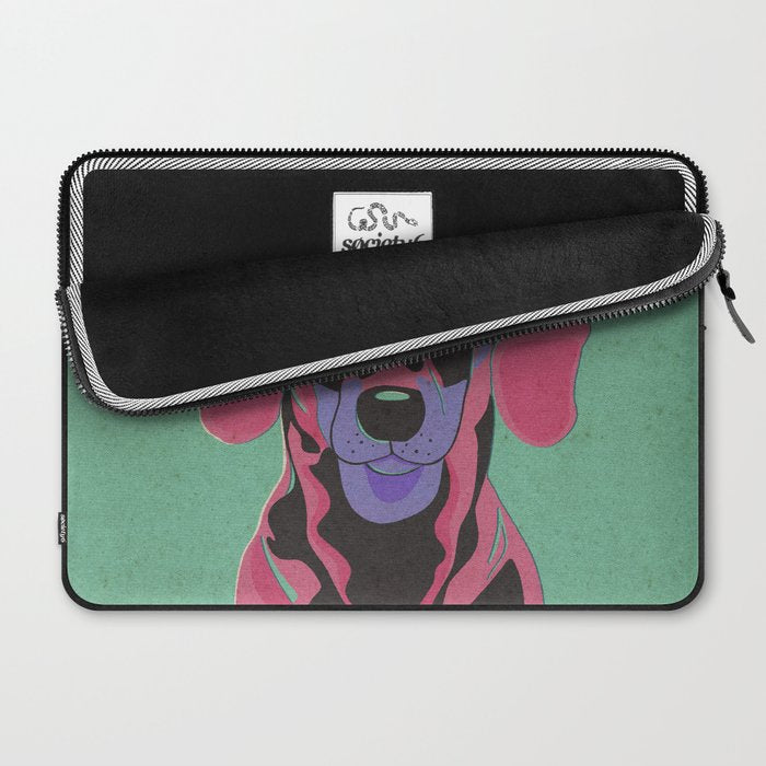 Abstract Dachshund in Pink and Purple Laptop Sleeve Gallery Image 2