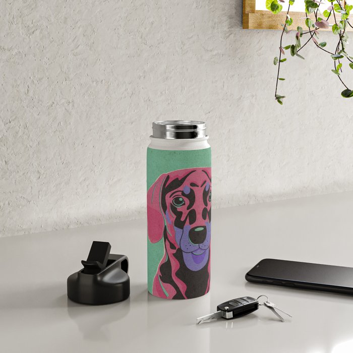 Abstract Dachshund in Pink and Purple Water Bottle Gallery Image 4