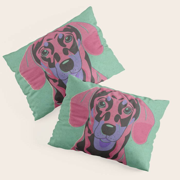 Abstract Dachshund in Pink and Purple Pillow Sham Gallery Image 3