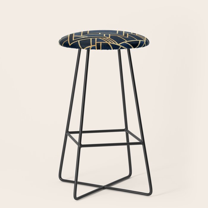 Art Deco Fancy Blue Stool Gallery Image 1