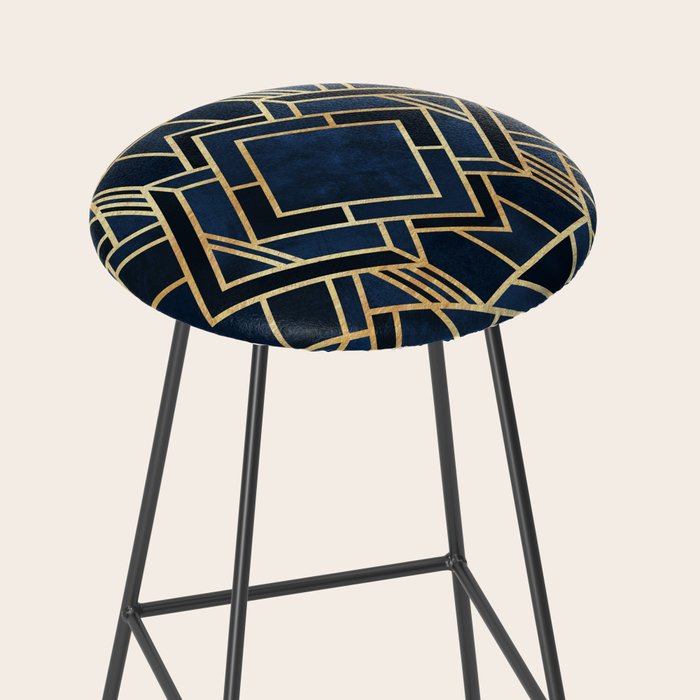 Art Deco Fancy Blue Stool Gallery Image 2