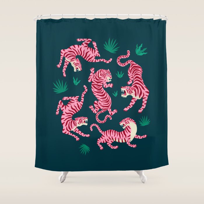 Night Race: Pink Tiger Edition Shower Curtain Gallery Image 1