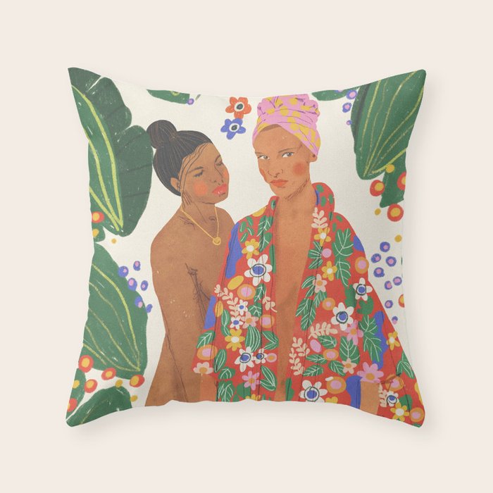 Girlfriends Throw Pillow Gallery Image 1