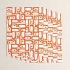Mid Century Modern Piquet Abstract Multi Geometric Pattern in Orange and White Wrapping Paper Gallery Image 3