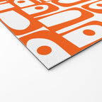 Mid Century Modern Piquet Abstract Multi Geometric Pattern in Orange and White Welcome Mat Gallery Image 2