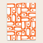Mid Century Modern Piquet Abstract Multi Geometric Pattern in Orange and White Notebook Gallery Image 4