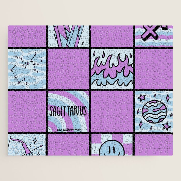 Sagittarius Checkered Print Jigsaw Puzzle Gallery Image 1