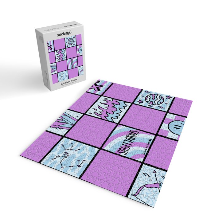 Sagittarius Checkered Print Jigsaw Puzzle Gallery Image 2