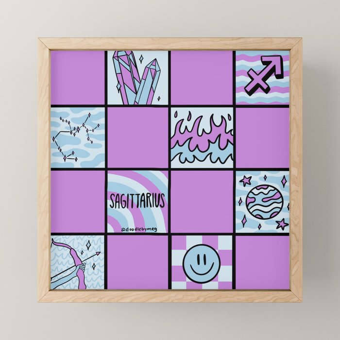 Sagittarius Checkered Print Mini Art Print Gallery Image 1