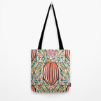 Retro Floral Beetle - pink red gold and teal Tote Bag Gallery Image 2