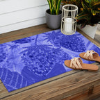 Strawberry Garden in Botanical Blue Outdoor Rug Gallery Image 2