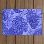 Strawberry Garden in Botanical Blue Outdoor Rug Gallery Image 1