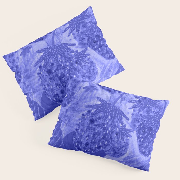 Strawberry Garden in Botanical Blue Pillow Sham Gallery Image 3
