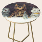 'The Bachelor Party' Vintage Cat Art by Louis Wain Cat Art Side Table Gallery Image 2