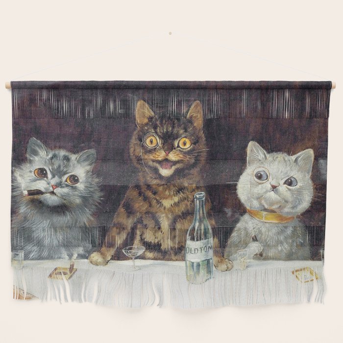 'The Bachelor Party' Vintage Cat Art by Louis Wain Cat Art Wall Hanging Gallery Image 1