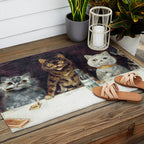 'The Bachelor Party' Vintage Cat Art by Louis Wain Cat Art Outdoor Rug Gallery Image 2