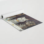'The Bachelor Party' Vintage Cat Art by Louis Wain Cat Art Yoga Mat Gallery Image 2