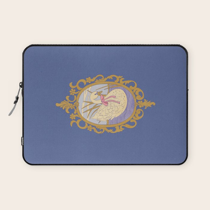 Whimsical Swan with Bow Cottagecore Fairytale Storybook Nursery Wall Art Laptop Sleeve Gallery Image 1