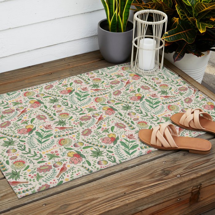 Swedish Floral - Cream Outdoor Rug Gallery Image 2