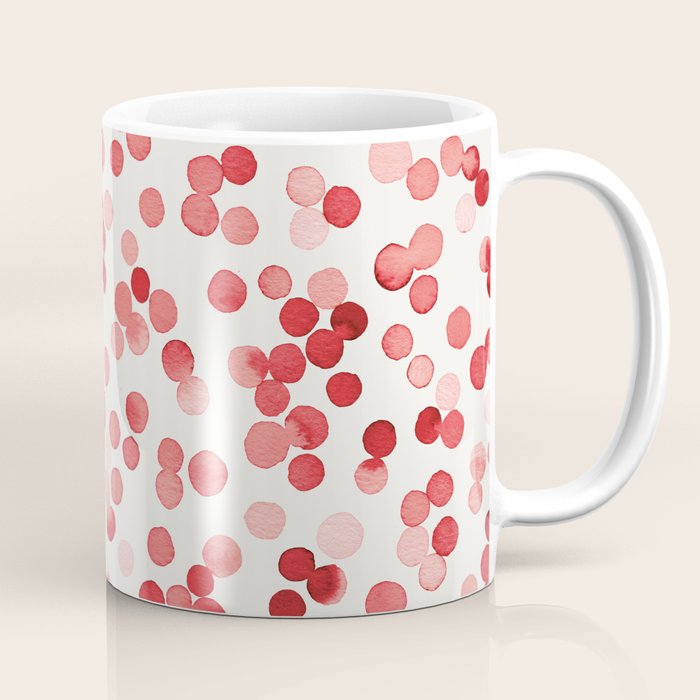Holiday Confetti Christmas Dots Red Coffee Mug Gallery Image 1