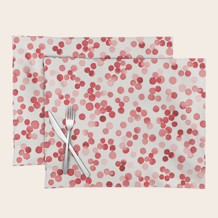 Holiday Confetti Christmas Dots Red Placemat Gallery Image 1