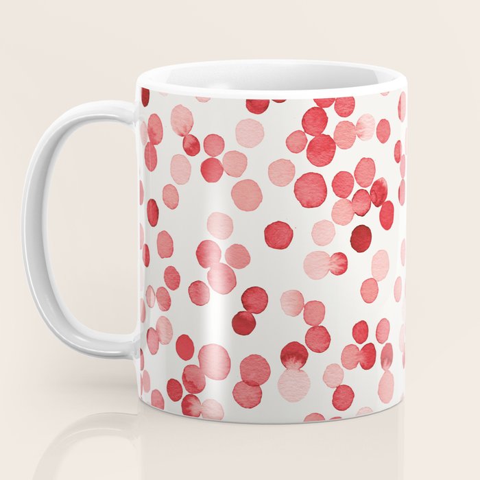 Holiday Confetti Christmas Dots Red Coffee Mug Gallery Image 3