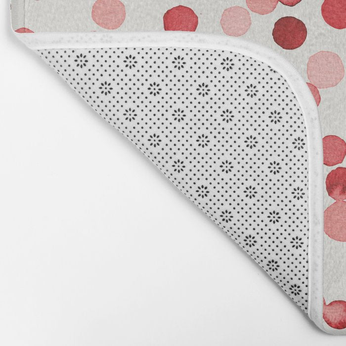 Holiday Confetti Christmas Dots Red Bath Mat Gallery Image 2
