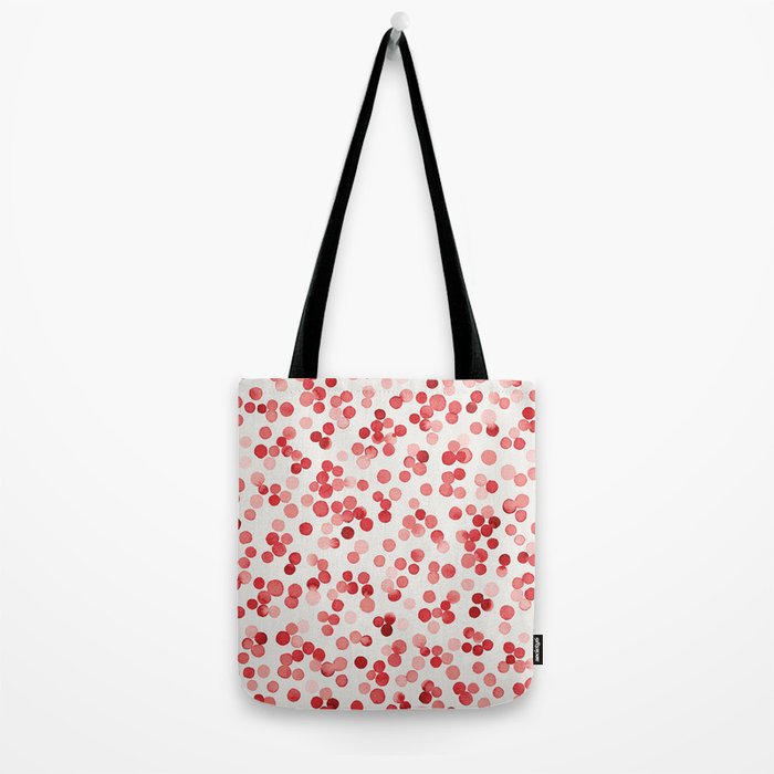Holiday Confetti Christmas Dots Red Tote Bag Gallery Image 2