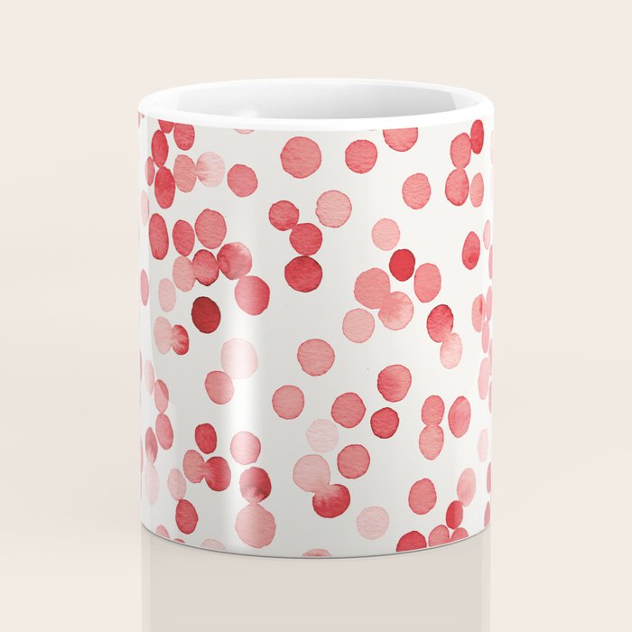 Holiday Confetti Christmas Dots Red Coffee Mug Gallery Image 4