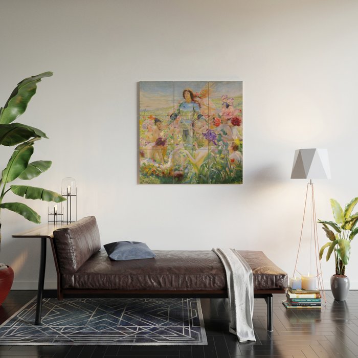 Le Chevalier aux Fleurs -Georges Rochegrosse The Flower Knight Wood Wall Art Gallery Image 2