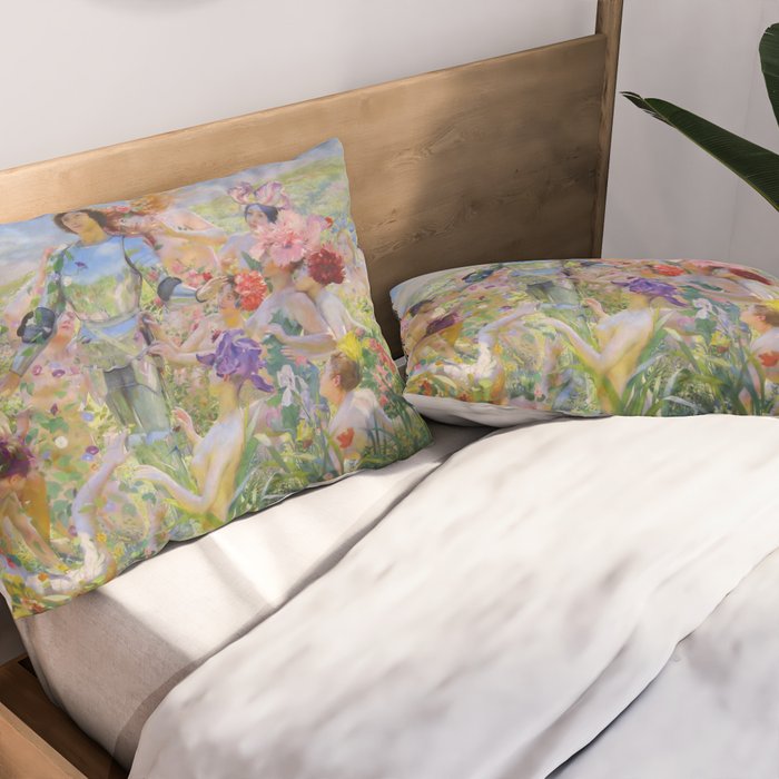 Le Chevalier aux Fleurs -Georges Rochegrosse The Flower Knight Pillow Sham Gallery Image 2