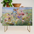 Le Chevalier aux Fleurs -Georges Rochegrosse The Flower Knight Credenza Gallery Image 1