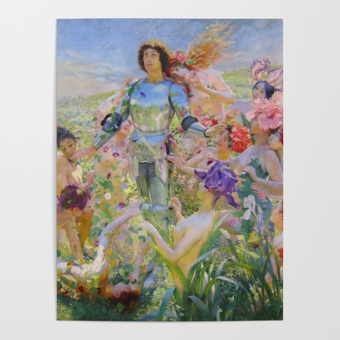 Le Chevalier aux Fleurs -Georges Rochegrosse The Flower Knight Poster Gallery Image 4