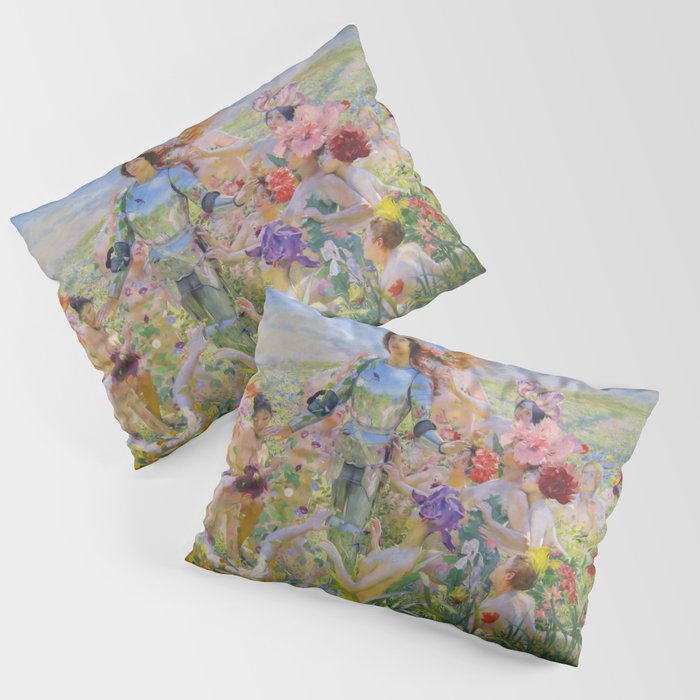Le Chevalier aux Fleurs -Georges Rochegrosse The Flower Knight Pillow Sham Gallery Image 3